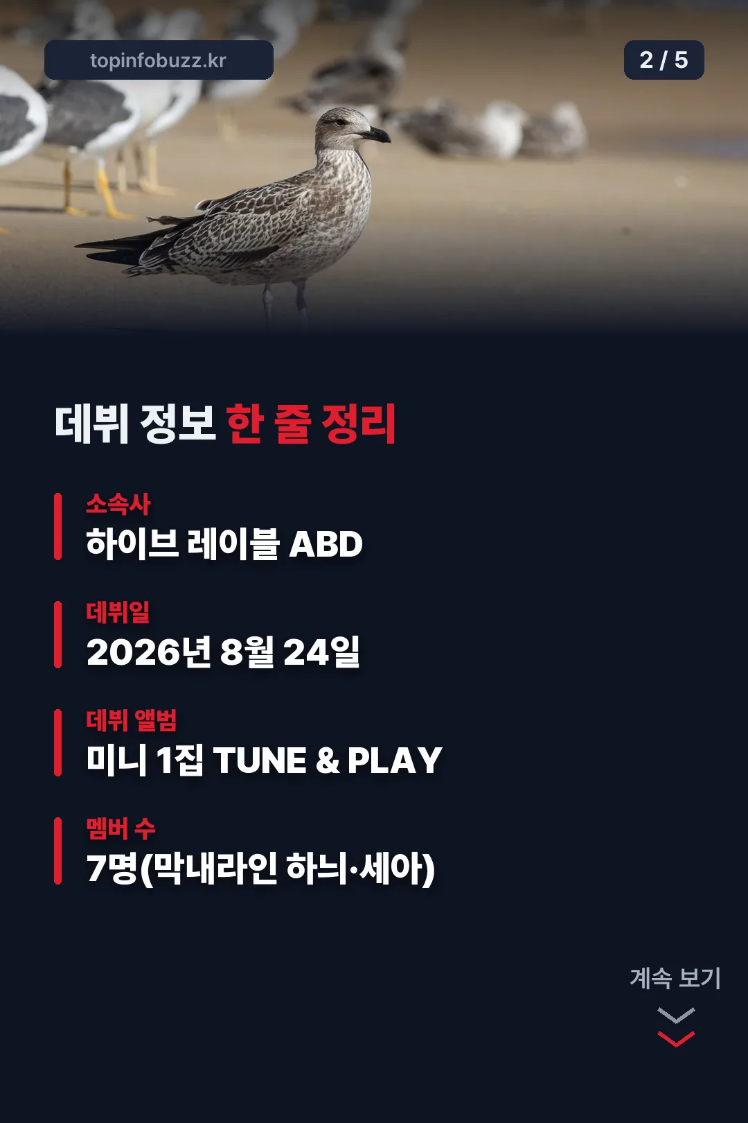 데뷔 정보 한 줄 정리